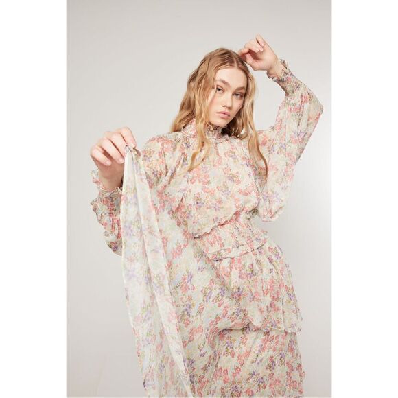 Elliatt Antonia Dress High Neck Midi Dress - in Wildflower Multi  size S NWT$289 - Picture 4 of 12